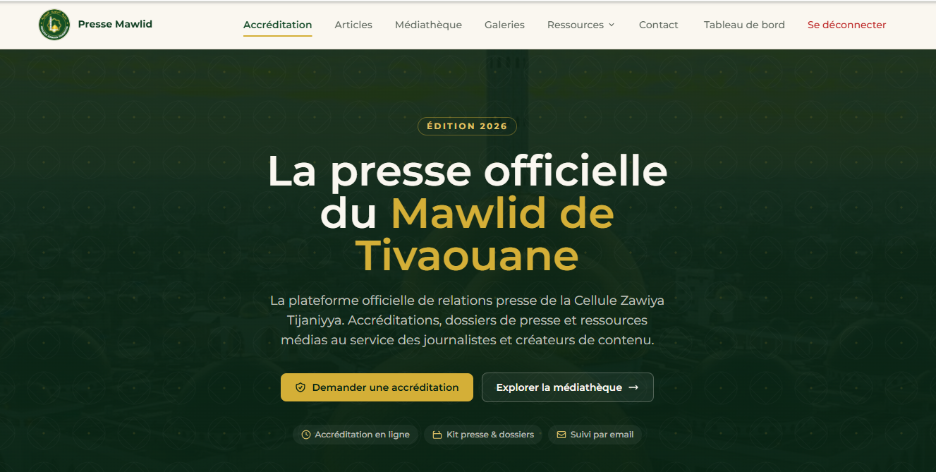 Gamou Tivaouane 2026 : «Presse Mawlid», un nouveau portail dédié à la couverture médiatique